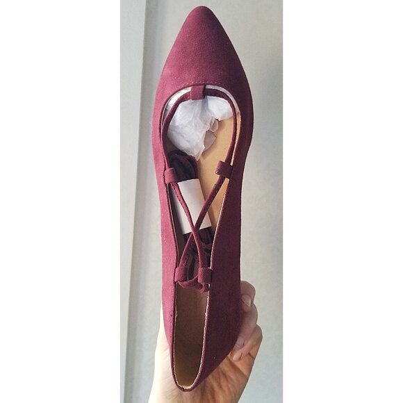 NWOT Loft Ballet Lace Tie Pointed Toe Flats - Picture 1 of 4